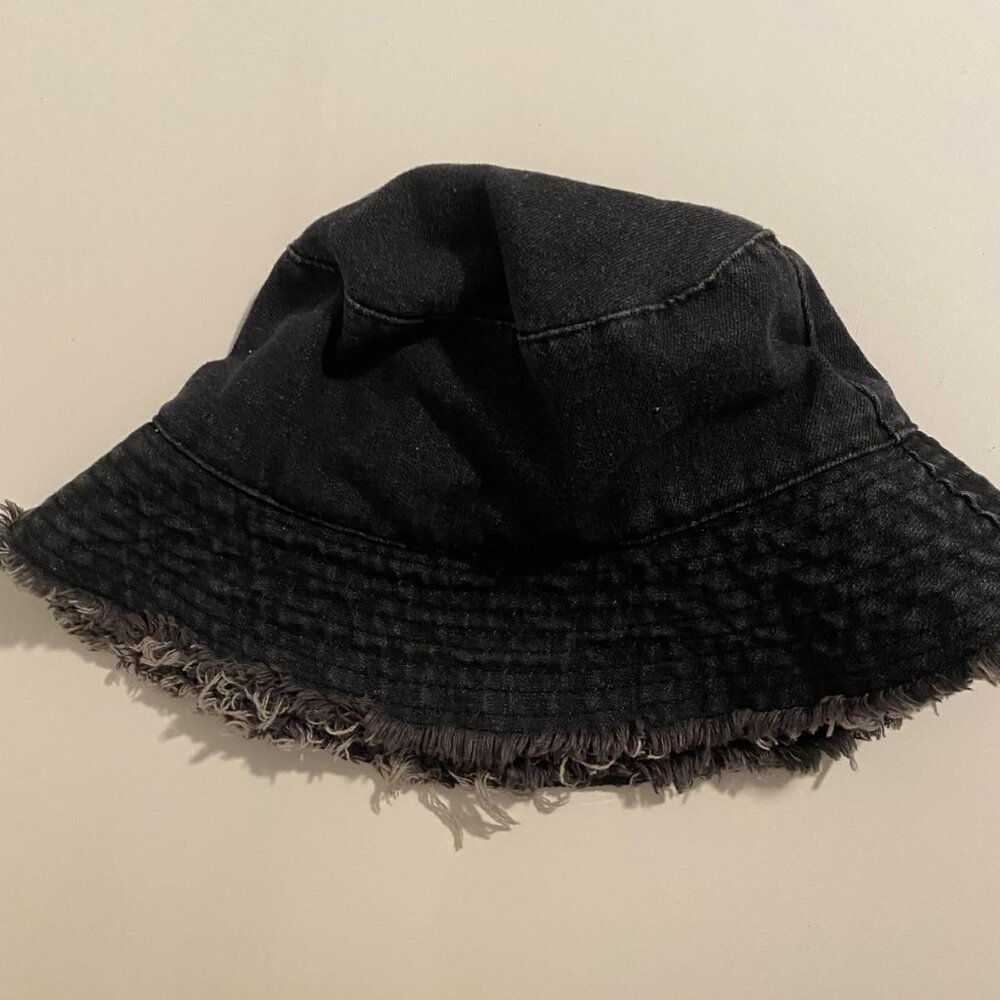 H&M Cotton Denim Distressed Bucket Hat, Sun Hat, Hat for Men and Women - Picture 2 of 4